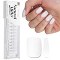 Beetles Natural Milky White Nail Tips | 160PCS, 16 Sizes Short Squoval Nail Tips | Pre-Colored Full Cover Soft Nail Gel Fake Nails | Salon-Gel Look for DIY Manicure