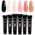 GAOY Poly Gel Set - 6 Classic Colors Pink Nude Black Builder Gel Nail Enhancement Kit for DIY Nail Art