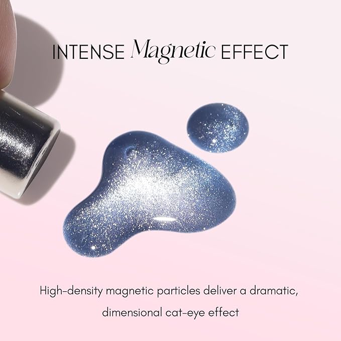 vettsy Magnetic Gel Nail Polish Set with Magnet, 6 Colors Cat Eyes Gel Polish Kit with Cat Eyes Effect for DIY Nail Art Manicure at Home (Spectrum)