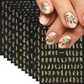 12 Sheets Gold Nail Art Stickers Leaf Nail Stickers Flower Nail Decals Self Adhesive Plant Nail Art Supplies for Women Girls DIY Manicure Nail Art Decorations
