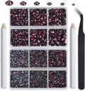 NCB Hotfix Iron on 8000pcs Crystal Rhinestones Round Gem for Crafts Decoration DIY Jewelry Making with a Tweezers and 2 Picking pens (Amethyst, 6Sizes SS4-SS30)