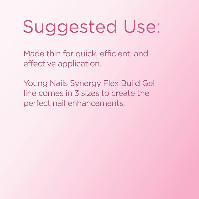 Young Nails Synergy Gel System, Building Gel - Hard Builder Gel, Superior Adhesion & Strength, Structured Nail Gel Builder - Flex Gel, Clear, 15g