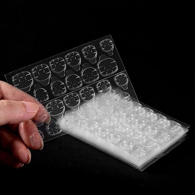 NOVAL 1200 PCS (50 Sheets) Nail Adhesive Tabs Nails Sticky Tabs Waterproof Breathable False Nail Tips Sticky Tab Super Sticky False Nail Glue Sticker for Press Nail Art