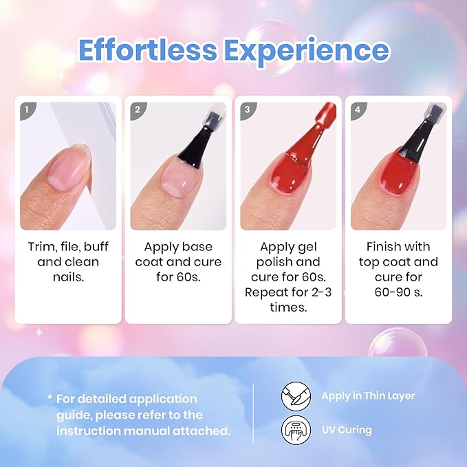 beetles Gel Nail Polish Set - 39Pcs Spring Gel Polish Pink Red Blue Purple Color Polish with Base Top Coat Soak off Uv LED Lamp Colorful Candies Manicure Kit Salon DIY Home Gifts for Women Girls