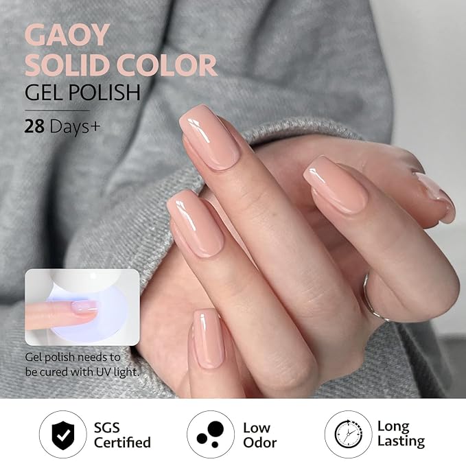 GAOY Pastel Pink Gel Nail Polish, 16ml Soak Off Gel Polish, UV Light Cure for Nail Art DIY Manicure at Home, 3146 Dusky Pink