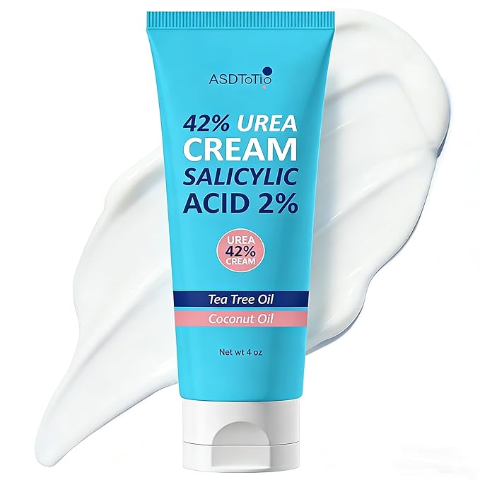 Urea Cream 42% - Foot Care for Dry Cracked Heels, Foot Lotion - With 2% Salicylic Acid, Tea Tree Oil, Shea Butter, Aloe Vera - For Feet, Hands, Heels, Elbows, Knees and More - 4 oz