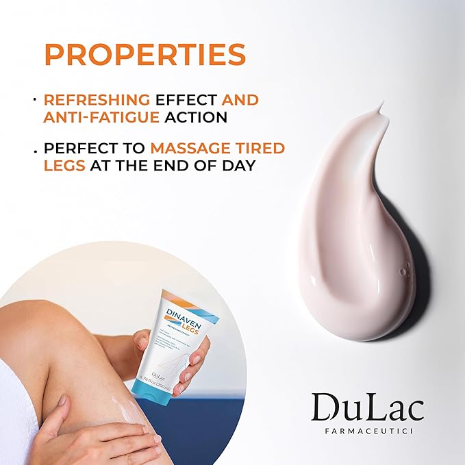 DULÀC FARMACEUTICI 1982 Dulac Dinaven Legs Cooling Cosmetic Gel With Natural Botanical Elements Lightweight Daily Leg Care Fast Absorbing Body Formula 6.76 Fl Oz (Pack of 4)