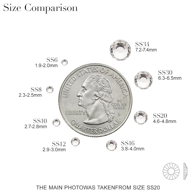 Novani 3000pcs Crystal Clear Rhinestones Flat Back Rhinestone Glass Diamonds Round Gems for Nail Art and Crafting Decorations,SS16,3.8-4.0mm