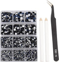 NCB 8000pcs Non Hotfix Rhinestones 10 Sizes Flatback Crystal Glass Rhinestones with Tweezers and Picking Pen for Nail Art Clothes Bags Phone Decorations Crafts DIY (027 Montana Mix SS3-SS30)