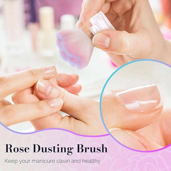 MelodySusie Nail Art Dusting Brush,Dust Collector Brush, Blush Brush, Boose Powder Brush,Makeup Brushes Acrylic Nail Tools, Pink-purple