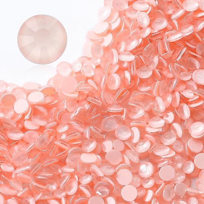 Mocha Lt.red Flatback Rhinestones, Glass Rhinestones for Nail Art and Craft, Glue Fix, Loose Crystal Gemstones(Mocha Lt.red, SS6, 1440pcs, 1.9-2.0mm)