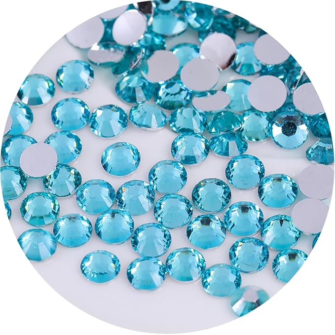 2250 Pcs SS16 4mm Flatback Rhinestones for Nails Art Crafts Glitter Round Gems Crystals DIY Clothes Shoes（Crystal Blue)