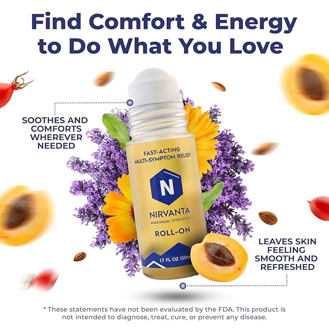 Natural Nerve Comfort Roll-On Oil 1.7oz – Fast-Absorbing with Rosehip, Frankincense and Myrrh - Support for Neck, Back & Joints – Lightweight and Non-Greasy