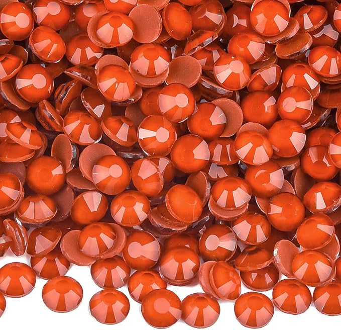 Blinginbox Flatback Rhinestones Round Gems, 1440pcs Luminous Series Glass Stones Neon Gems Non Hotfix Crystal Rhinestones for Nail Charms Crafts Clothes Tumblers,Mac. Tangerine Luminous,SS10.