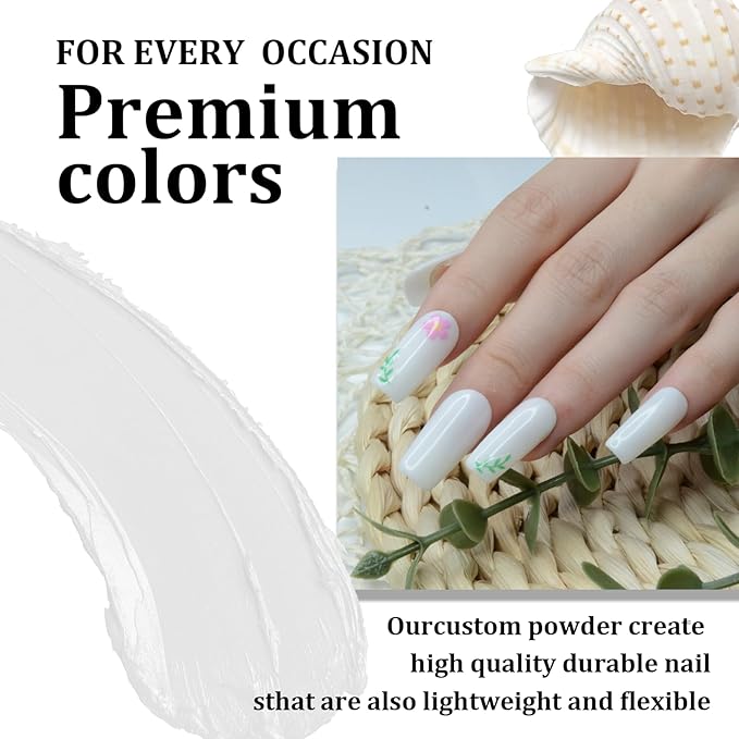 White Color Dip Powder, 1OZ Nail Dipping Powder for Long-lasting 28 Days+ Dip Nail Art French Manicure Nail Starter & Professional Home DIY Salon Use 28g