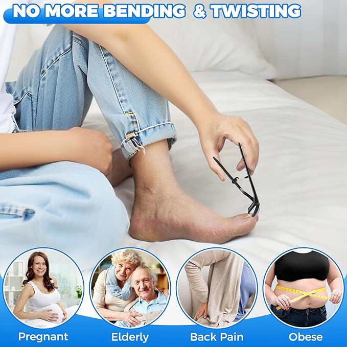 2026 Toenail Clippers for Thick Toenails for Seniors, Large Angled Toe Nail Clippers for Thick Nails for Men, Heavy Duty Professional Ingrown Toenail Clippers Long Handle Nail Clippers with Catcher