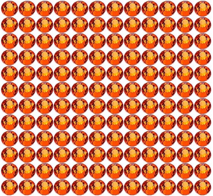Onwon 1440 Pcs Crystal Flat Back Brilliant Round Rhinestones Glass Stones Glitter Gems Faux Diamond for Craft,Nail Art,Shoes,DIY Decorations (SS16 / 4mm, Orange)