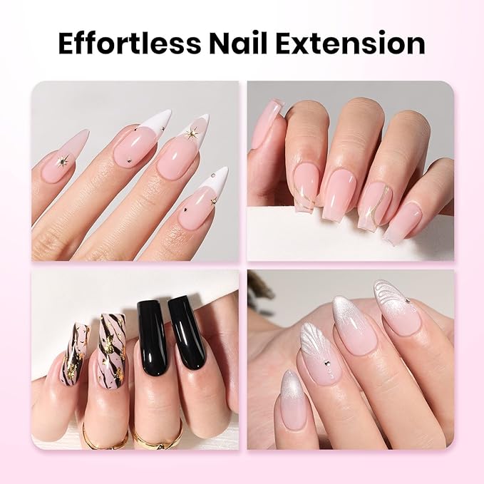 Beetles Tipex Lite Apex Nail Tips,Stiletto Medium,512pcs 16 Sizes,Pre-Building Pre-Etched Acrylic Nail Tips for Flat Nails & Natural Nail Beds