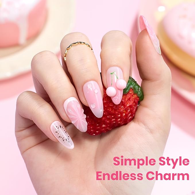 Beetles Pink Gel Nail Polish, Pastel Spring Gel Polish, Milky Light Pink Strawberry Milk Color, UV LED Soak Off Long Lasting Salon DIY Home Manicure Nail Art Gift for Women 15ML/0.51Fl Oz