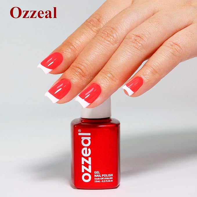 Neon Gel Polish, 0.5 Fl Oz Neon Strawberry Red Gel Nail Polish Spring Summer Soak off LED UV Art Starter Manicure Salon DIY Design