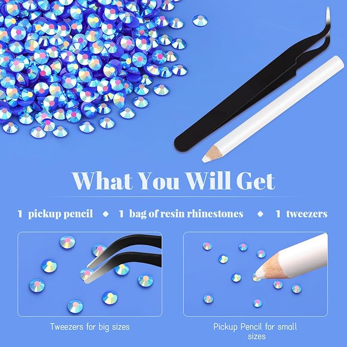 6000PCS 4mm Resin Jelly Rhinestones in Bulk (Dark Blue AB), Bedazzling Flatback Crystals Rhinestones for Crafting DIY Nail Decoration, Gems Diomand Charms for Tumbler Shoes Clothing Fabric