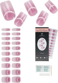 Semi Cured Gel Nail Strips - 20pcs Glaze Gel Stickers, Salon Quality DIY Wraps, Easy to Apply, UV Light Required