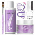 SAVILAND Acrylic Nail Kit Starter Set: 30g Clear Acrylic Powder and Liquid Set with Size 12 Nail Brush Forms Tools Extension Nail Kit for Beginners with Everything Home DIY Salon Manicure