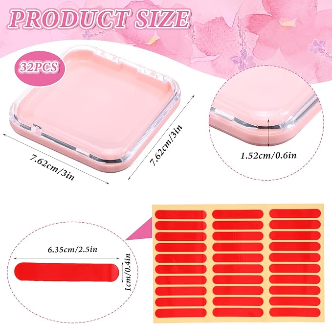 32 Pcs Press on Nail Boxes with 60pcs Double Sided Adhesive Tape, 4 Colors Press on Nail Packaging Boxes, Acrylic Press on Nail Storage Box, Nail Display Box, For Nail Business, Nail Art, Nail Salon