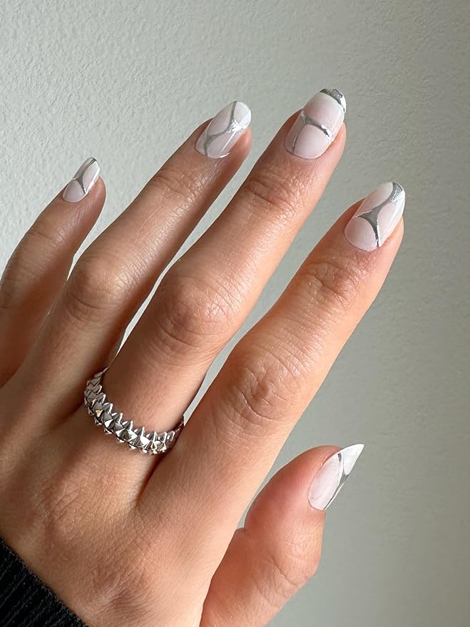 Semi Cured Gel Nail Strips (Chrome Heart)