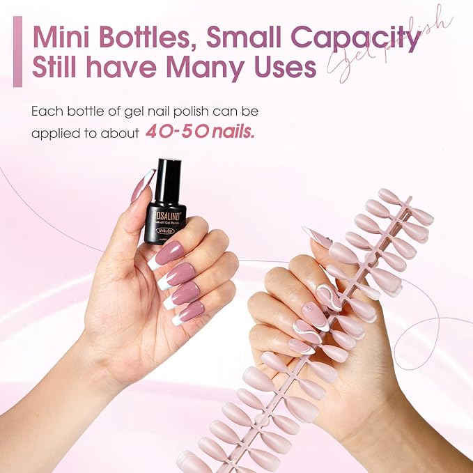 ROSALIND Gel Nail Polish Set, 8 Colors Pink Purple Glitter Gel Polish, Gentle Pink Elegant Purple Classic Gel Polish Collection Nail Art Gift DIY at Home