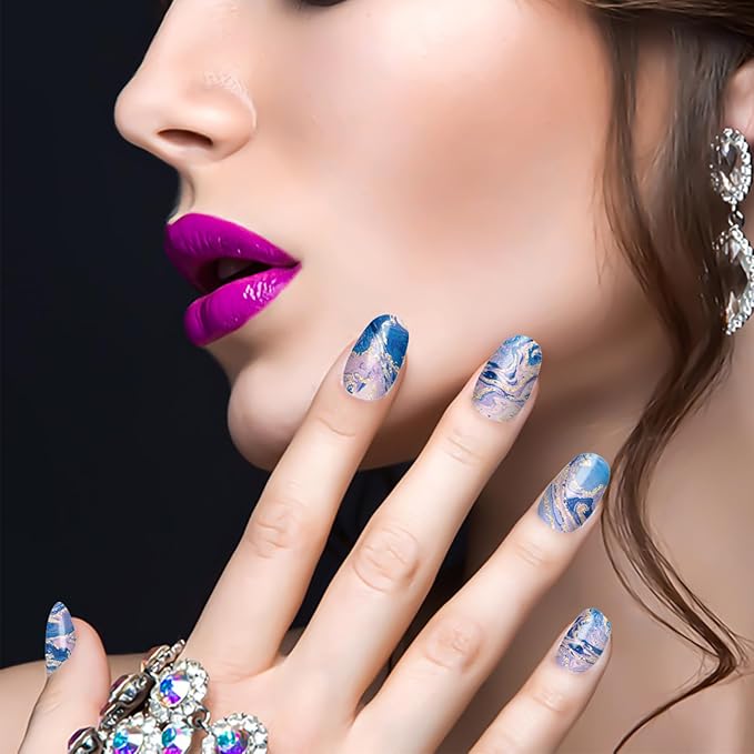 24 Sheets 336 Pcs Marble Nail Stickers Full Wraps for Women Girls Color Strips Marbling Design Nail Gel Strips Polish Stickers Set Self Adhesive Stickers Decals