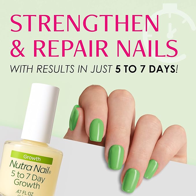 Nutra Nail 5 to 7 Day Growth Treatment - Fast Nail Strengthener Repair Serum Formula (0.47 fl oz) (Pack of 2)