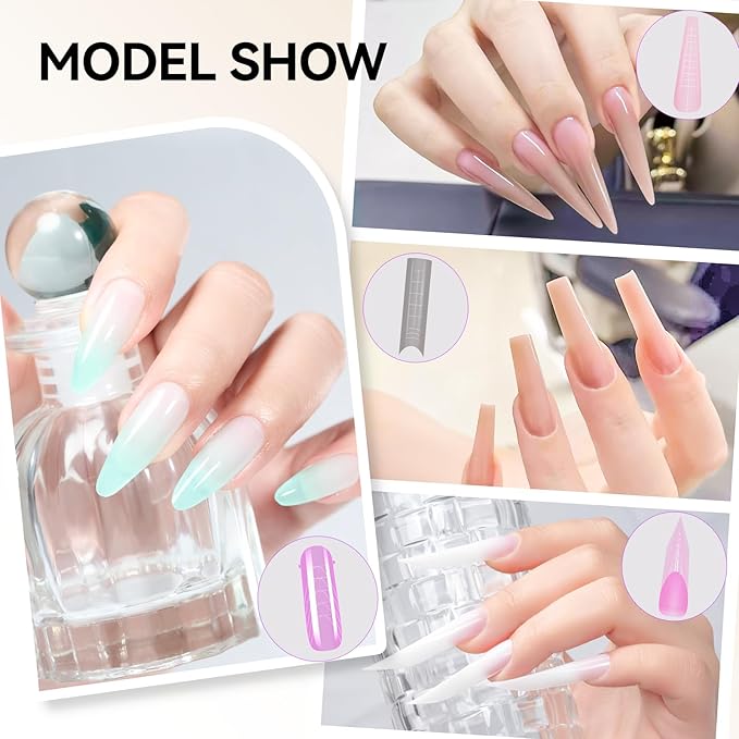 Gelike EC Dual Forms for Extension: 96 Pcs Color Nail Form, 4 Style 12 Size Nail Forms For Builder, Half Matte Gel Forms For Manicure Art Design Salon Diy