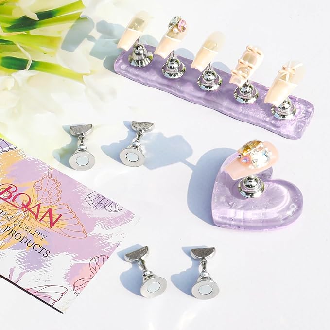 BQAN Nail Stand for Press Ons Nail Holder for Painting Nails, Nail Practice Tools with Reusable Putty - Nail Tech Must Haves Nail Supplies for Homes and Salons