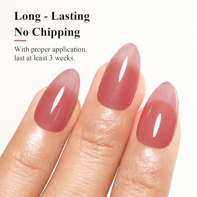 Imtiti Jelly Gel Polish, 15ML Sheer Plum Red Jelly Gel Nail Polish Translucent Spring Summer Nail Gel Polish LED UV Gel Nail Polish for Nail Art DIY Manicure