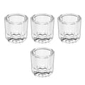 Beauticom Crystal Glass Dappen Dish for Acrylic Nail Dip Powder, Monomer, and Nail Polish Remover (Octagon Shape, 4 Pieces)