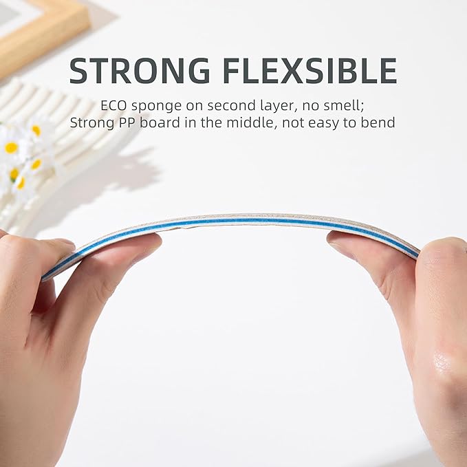 25PCS Gray Professional Nail Files 80/100/150/180/240 Grit, Emery Boards Nail Files for Natural Nails and Acrylic Nails, Double Sided Emory Boards limas para unas acrilicas Reusable Manicure Tools