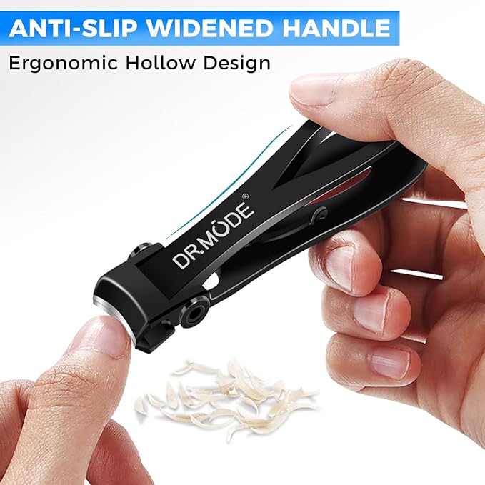 DRMODE Nail Clippers for Men Thick Nails, Heavy Duty Toenail Clippers for Seniors Thick Toenails with 16MM Wide Jaw, Sharp Stainless Steel Large Finger Nail Clippers Adult Cutter Trimmer with File