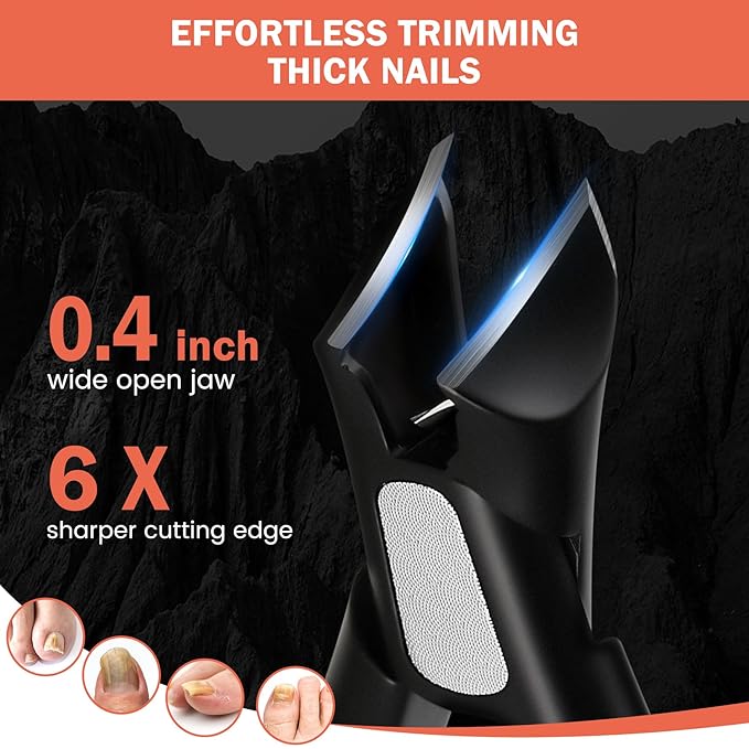 BEZOX Toenail Clippers for Seniors Thick Toenails - Precision Large Thick Nail Clipper for Men and Women, Comfort Grip Fingernail Clipper, Ergonomic Long Handle Nail Cutter Trimmer with Catcher