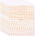 PATIKIL Letter Nail Stickers, 8 Sheet 3D Self-Adhesive English Letter Nail Decals Small Alphabet Art Sticker Metallic Fluorescence Design Manicure for Women DIY Decor, Fluorescent Orange