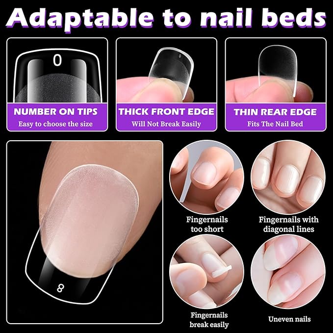 LoveOurHome 360pc Extra Short Square Nail Tips Clear Fake Nails XS Square Gel Nail Tips Full Cover Acrylic Nails Clear Press on Nails Short False Nail 15 Sizes Fingernails for Gel Nail Extension