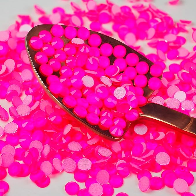 Genie Crystal ss20 Neon Hot Pink Flatback Rhinestones 1440 Pcs, 10 Gross 4.8 mm Brilliant Luminous Glass Rhinestone for Tumbler Cup, DIY Crafts, Nail Art, Home Decor, Costumes Dancewear