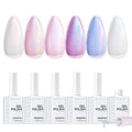 Makartt Pearl Gel Nail Polish Set 15ml One N'Done 6 Colors Shimmer Mermaid Glitter UV Gel Polish Soak Off High-Gloss, Salon-Grade Nail Art Manicure DIY Salon Home - Nebula Spectrum