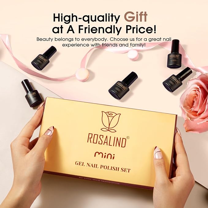 ROSALIND Nude Brown Gel Nail Polish Set, 12 Colors White Nude Brown Gel Polish Soak Off Classic Gel Polish Set for Nail Art Gift