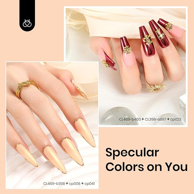 Beetles 20 Colors Metallic Chrome Nail Powder Kit 24Pcs Pearl Chrome Nails Powder Glitter Gold Silver Mirror Nail Art with Base Top Coat & Decoration Sealing Black Gel Nails Polish Gifts for Women