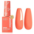 Beetles Coral Orange Gel Polish - 8ML Hema Free Neon Light Orange Peach Coral Gel Polish Passionate Fireworks Soak Off UV Colorful Bottle Nail Art Manicure Spring Easter