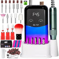 LIMEGIRL Professional Electric Nail File Drill Bits Kit 45000RPM for Acrylic Toenail Machine Clippers with 14 Drill Bit Gradient Blue Portable Rechargeable Cordless