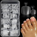 240pc Soft Gel Toe Nail Tips Short Fake Toenail Tips Square Fake Toe Nail Tips Toes Press on Toenails, Full Matte False Toe Nail Press ons, 12 Size French Artificial Toe Tips Acrylic Nails