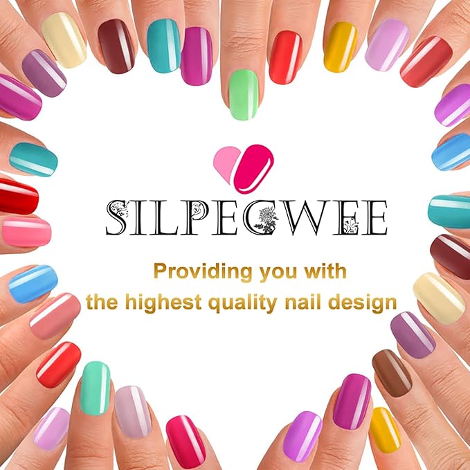 SILPECWEE Nail Polish Strips, 16 Sheets Dark Nail Polish Stickers Full Nail Wraps Self Adhesive Nail Stickers Gel Nail Strips Fingernail Nail Art Sticker Nails for Women with Nail File