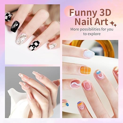 30g 3D Nail Gel Sculpting Gel Nail Art Glue for Nail Art Designs DIY Nail Craving Molding Gel for 3D Gel Nail Art Polish Painting Drawing Gel Sculpture Gel Nail Decoration Manicure Clear